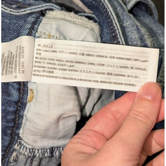 Hollister Jeans 3 Junior's Blue Acid Wash Ultra High Rise Mom Jean Raw Hems - Picture 7 of 7